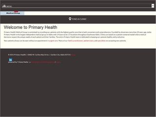Web site www.primaryhealth.com, Primary Health Meridian